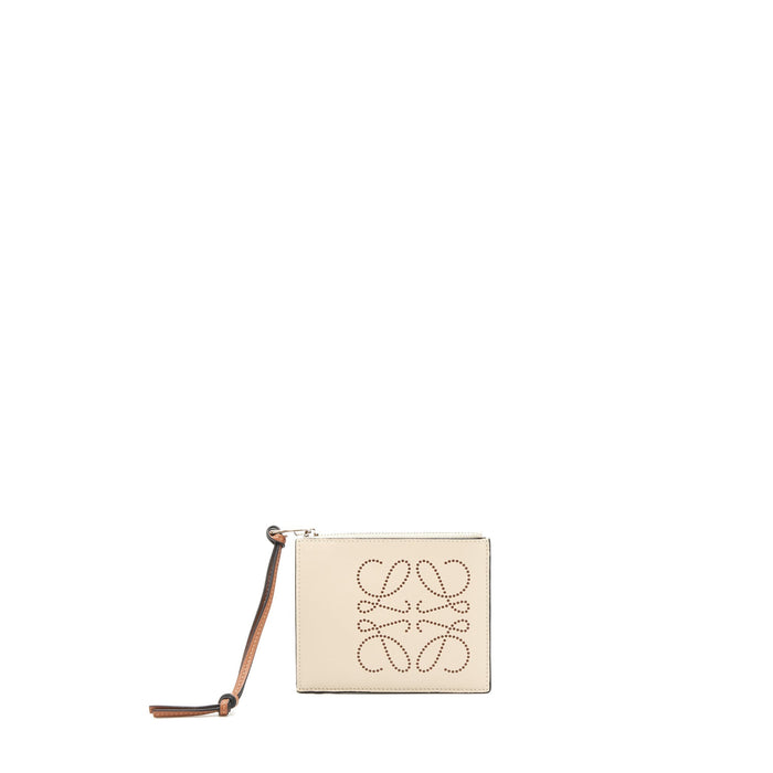 LOEWE BRAND COIN CARDHOLDER CALFSKIN LIGHT OAT/ TAN