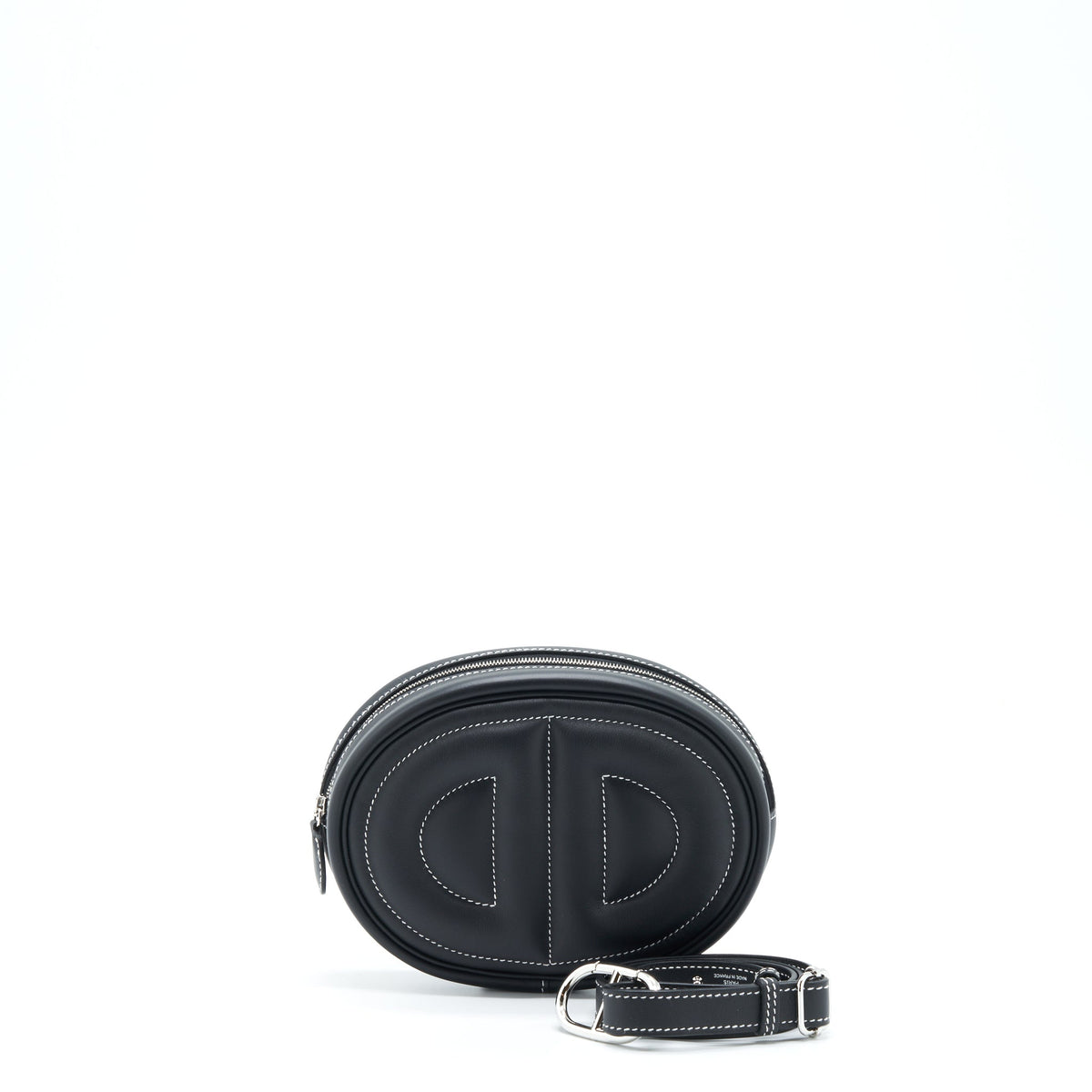 HERMES IN THE LOOP BELT BAG SWIFT BLACK/ BLUE SAPHIR SHW