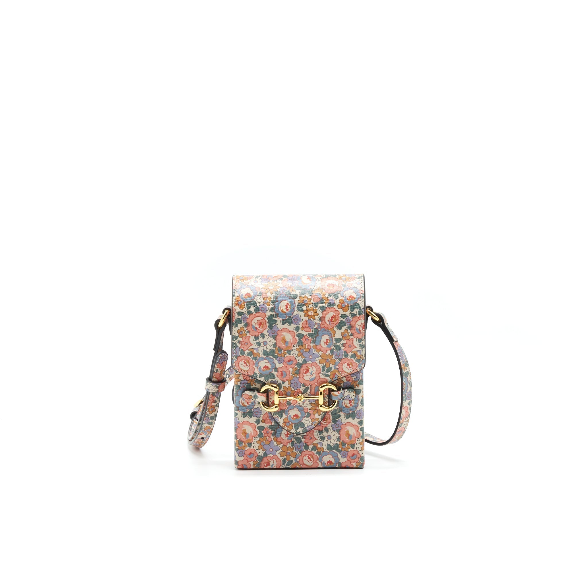 GUCCI LIBERTY FLORAL MINI BAG IN LIGHT PINK AND BLUE