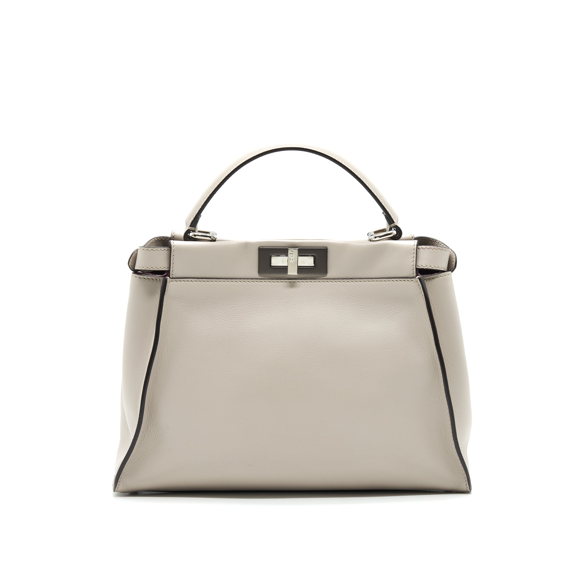 FENDI MEDIUM PEEKABOO BAG LIGHT GREY WITH SHW