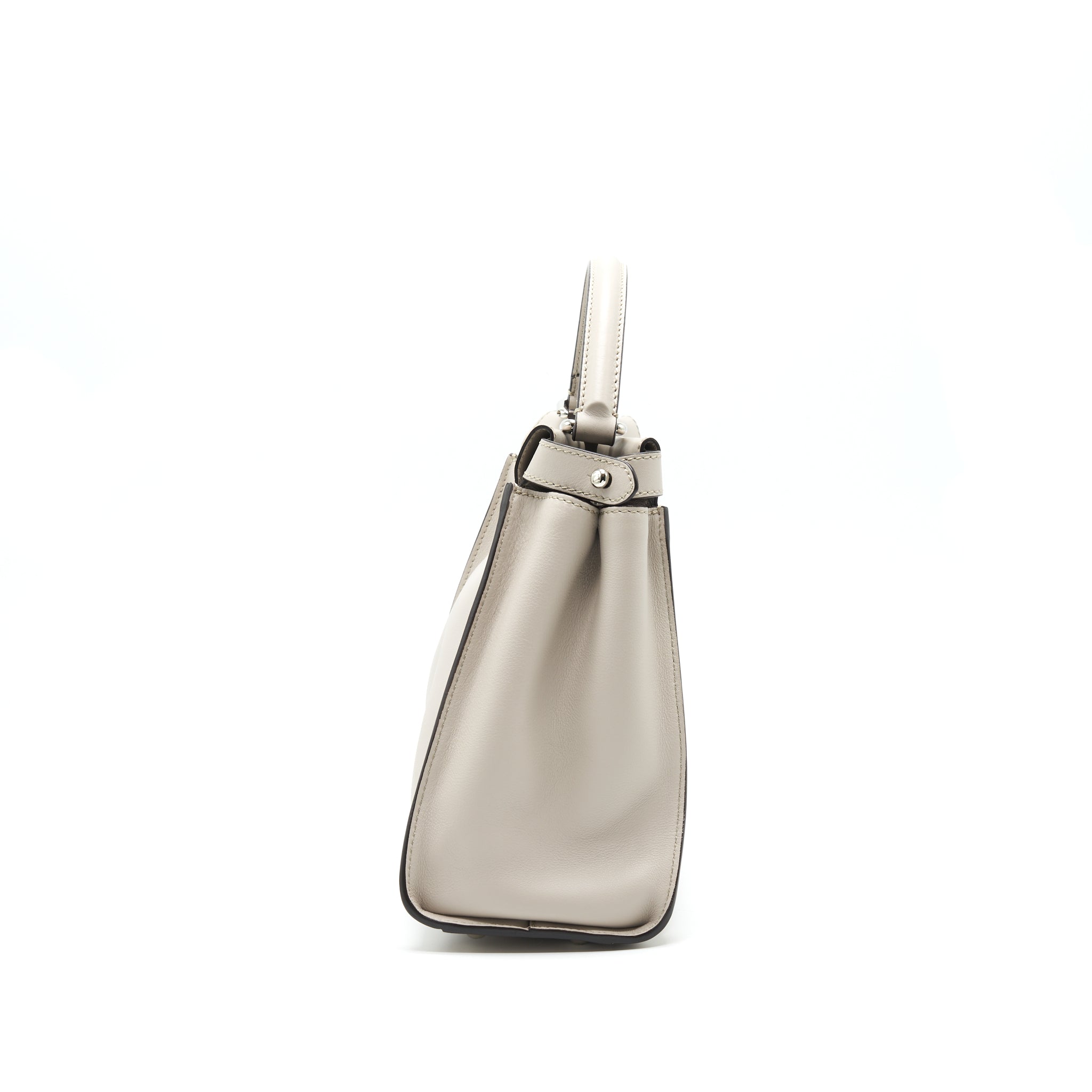 FENDI MEDIUM PEEKABOO BAG LIGHT GREY WITH SHW