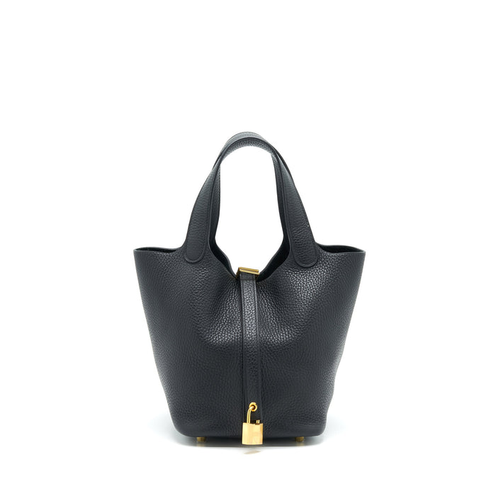 HERMES PICOTIN 18 LOCK BAG BLACK GHW