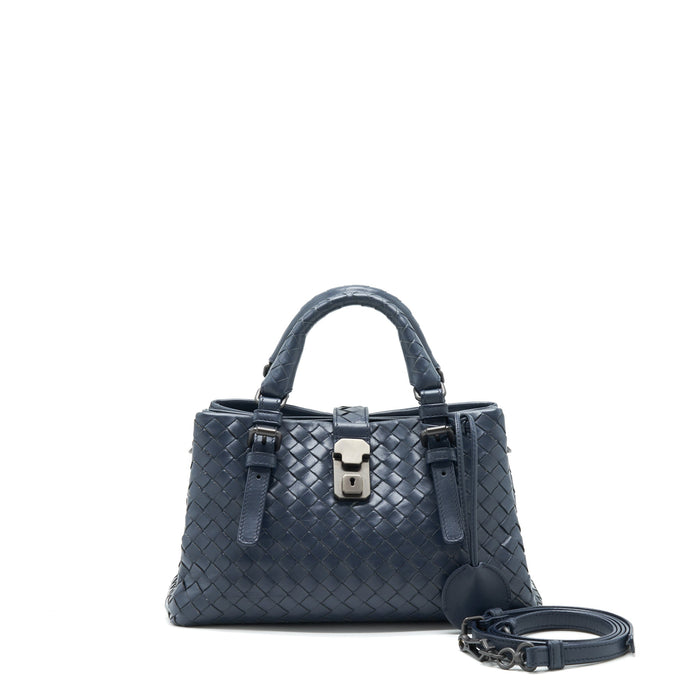 BOTTEGA VENETA MINI ROMA BLUE CALFSKIN BAG