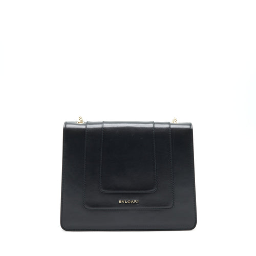 BVLGARI SERPENTI FOREVER FLAP BAG LARGE BLACK GHW