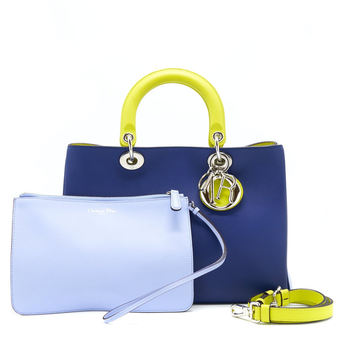 DIOR DIORISSIMO TOTE BAG BLUE/MULTICOLOURED SHW