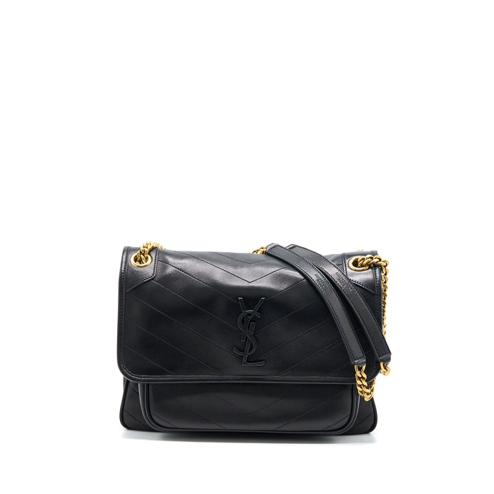 SAINT LAURENT MEDIUM NIKI BAG LAMBSKIN BLACK GHW