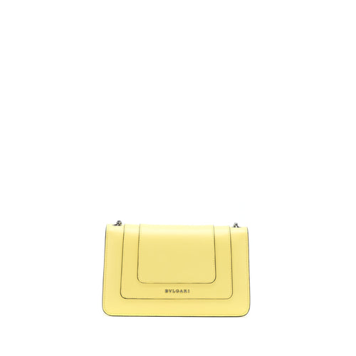 BVLGARI SERPENTI FOREVER CROSSBODY BAG CALFSKIN YELLOW WITH BLACK HARDWARE