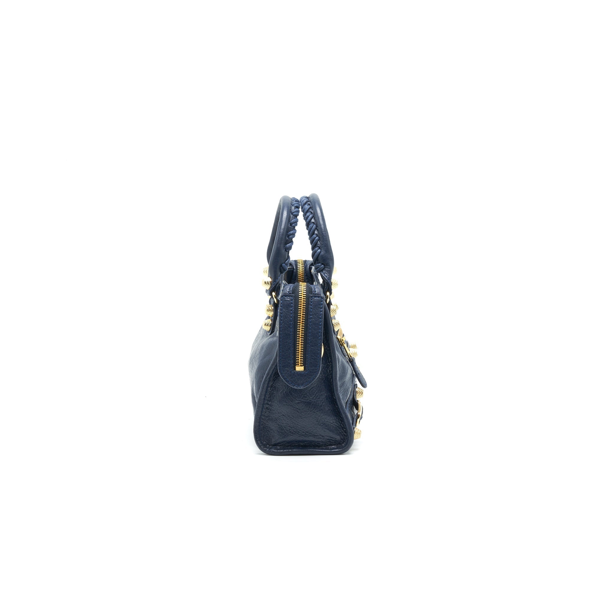 BALENCIAGA MINI GIANT CITY CROSSBODY BAG NAVY GHW