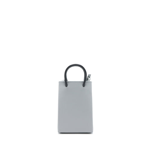 BALENCIAGA MINI SHOPPING PHONE POUCH GREY SHW