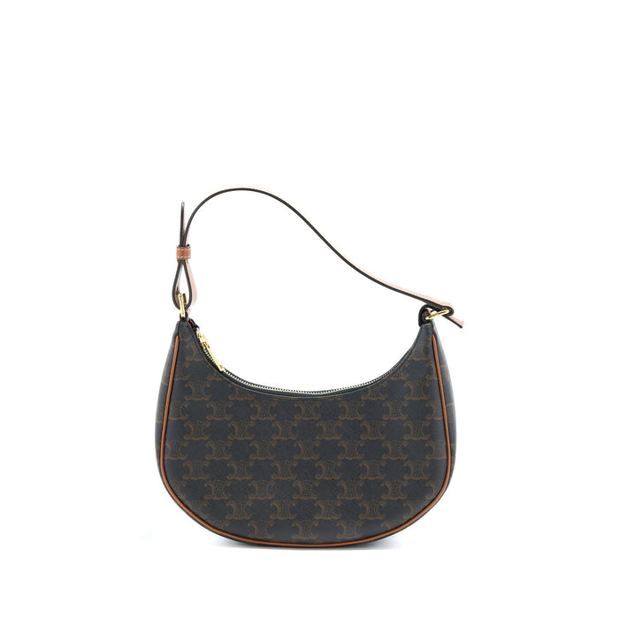 CELINE AVA BAG IN TRIOMPHE CANVAS AND CALFSKIN TAN