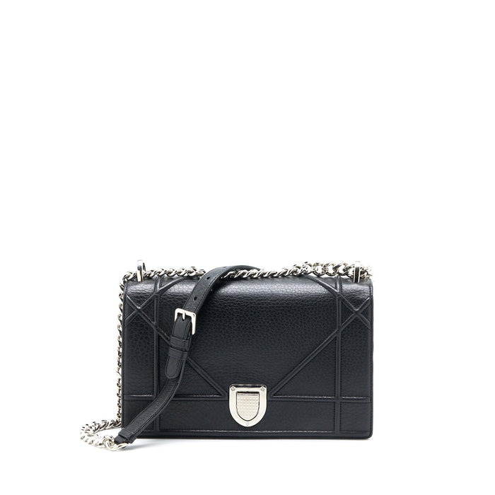 DIOR MEDIUM DIORAMA CALFSKIN BLACK SHW