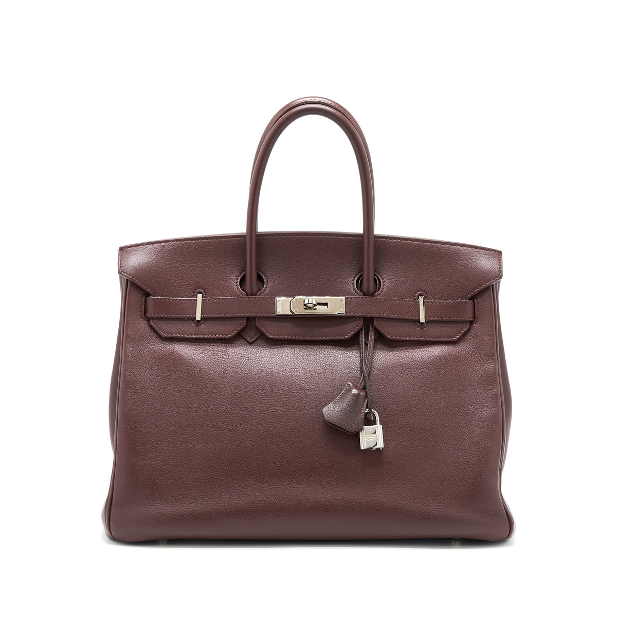 HERMES BIRKIN 35 EVERGRAIN BORDEAUX SHW