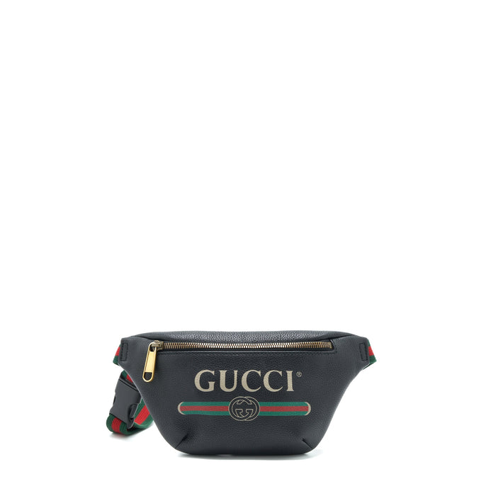 GUCCI MINI GUCCI PRINT BELT BAG BLACK GHW