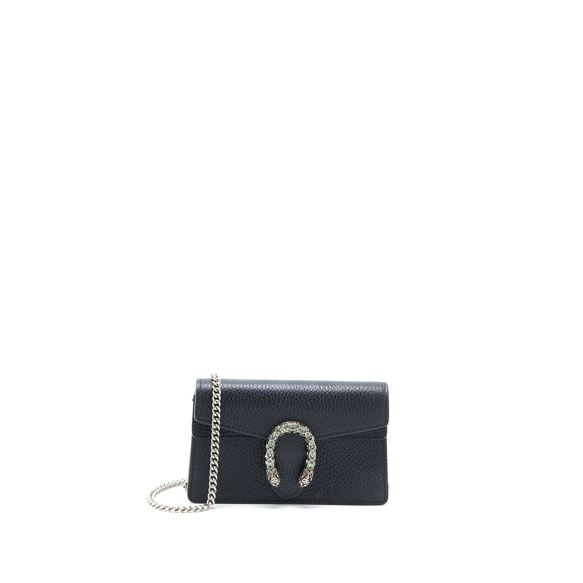 GUCCI SUPER MINI DIONYSUS BAG CALFSKIN BLACK RUTHENIUM HARDWARE