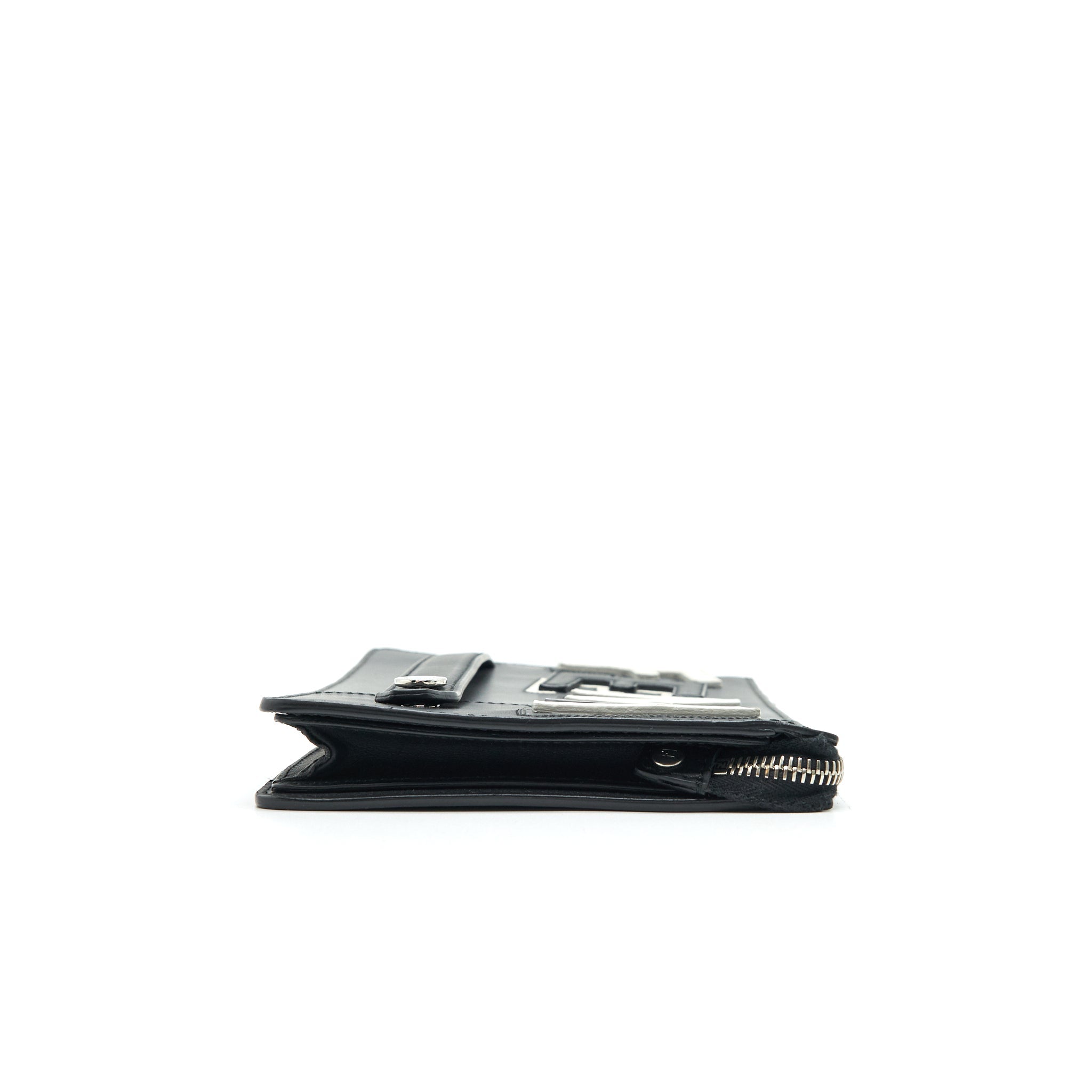 FENDI VOCABULARY 3D LOGO LEATHER POUCH WITH INITIAL