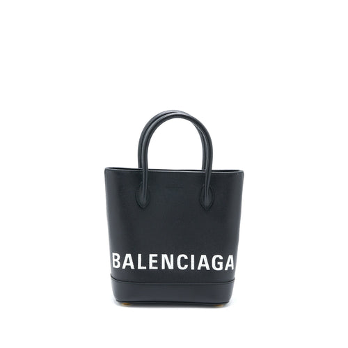 BALENCIAGA TOTE BAG CALFSKIN BLACK GHW