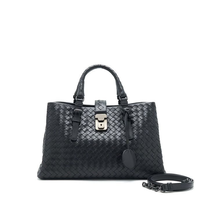 BOTTEGA VENETA INTRECCIATO ROMA BAG BLACK