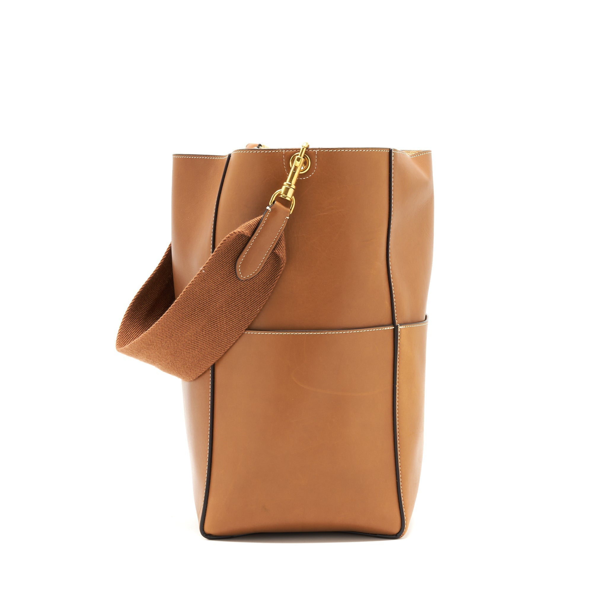 CELINE SANGLE BUCKET BAG BROWN GHW