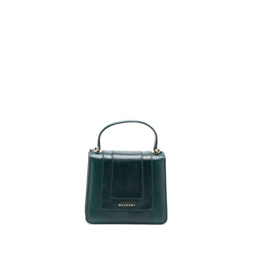 BVLGARI TOP HANDLE SERPENTI FOREVER CROSSBODY BAG SHINY KARUNG SKIN GREEN LGHW