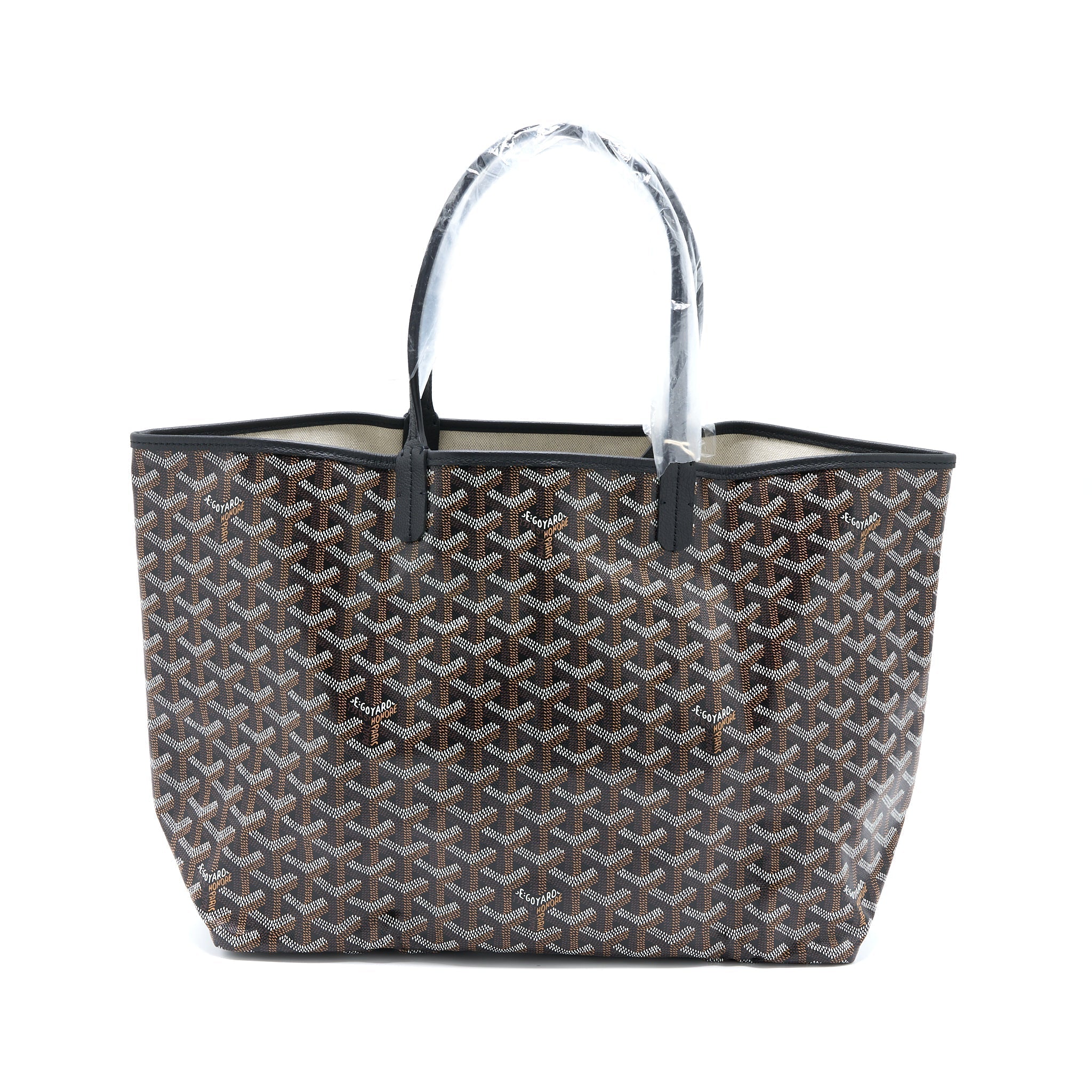 GOYARD SAINT LOUIS PM TOTE BAG GOYARDINE CANVAS BLACK