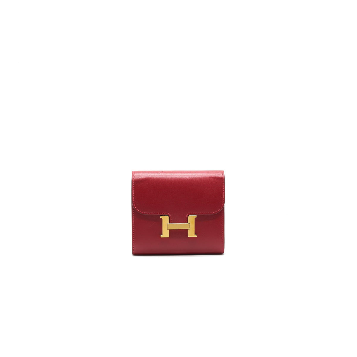HERMES MINI CONSTANCE WALLET RED WITH GHW