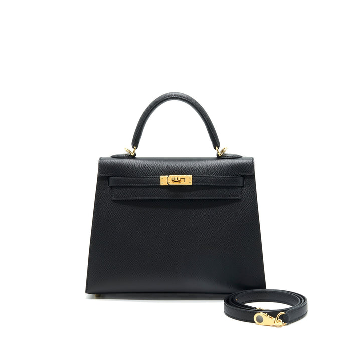HERMES KELLY SELLIER 25 EPSOM BLACK GHW