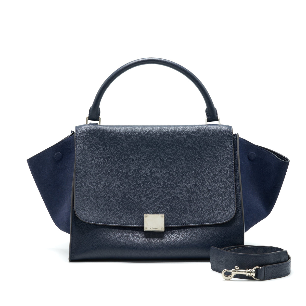 CELINE TRAPEZE BAG NAVY WITH SHW