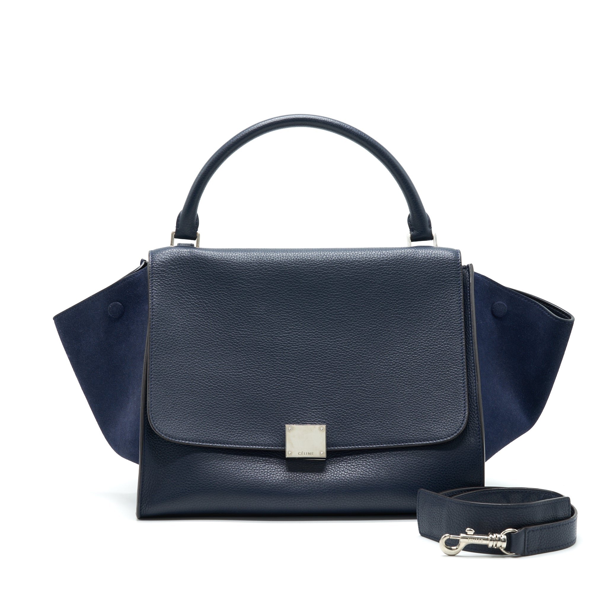 CELINE TRAPEZE BAG NAVY WITH SHW