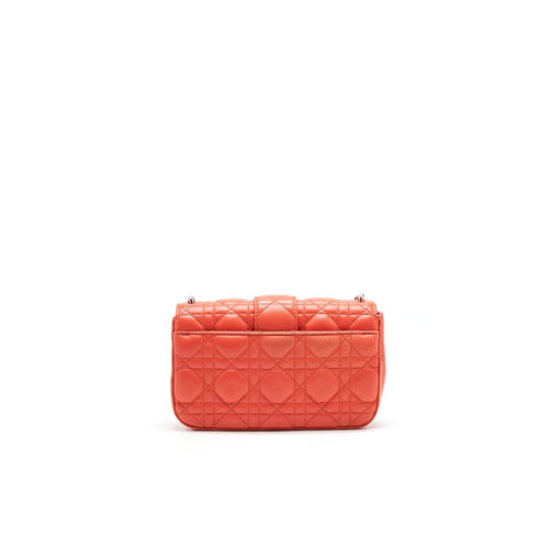 CHRISTIAN DIOR SMALL MISS DIOR FLAP BAG IN CORAL SHW