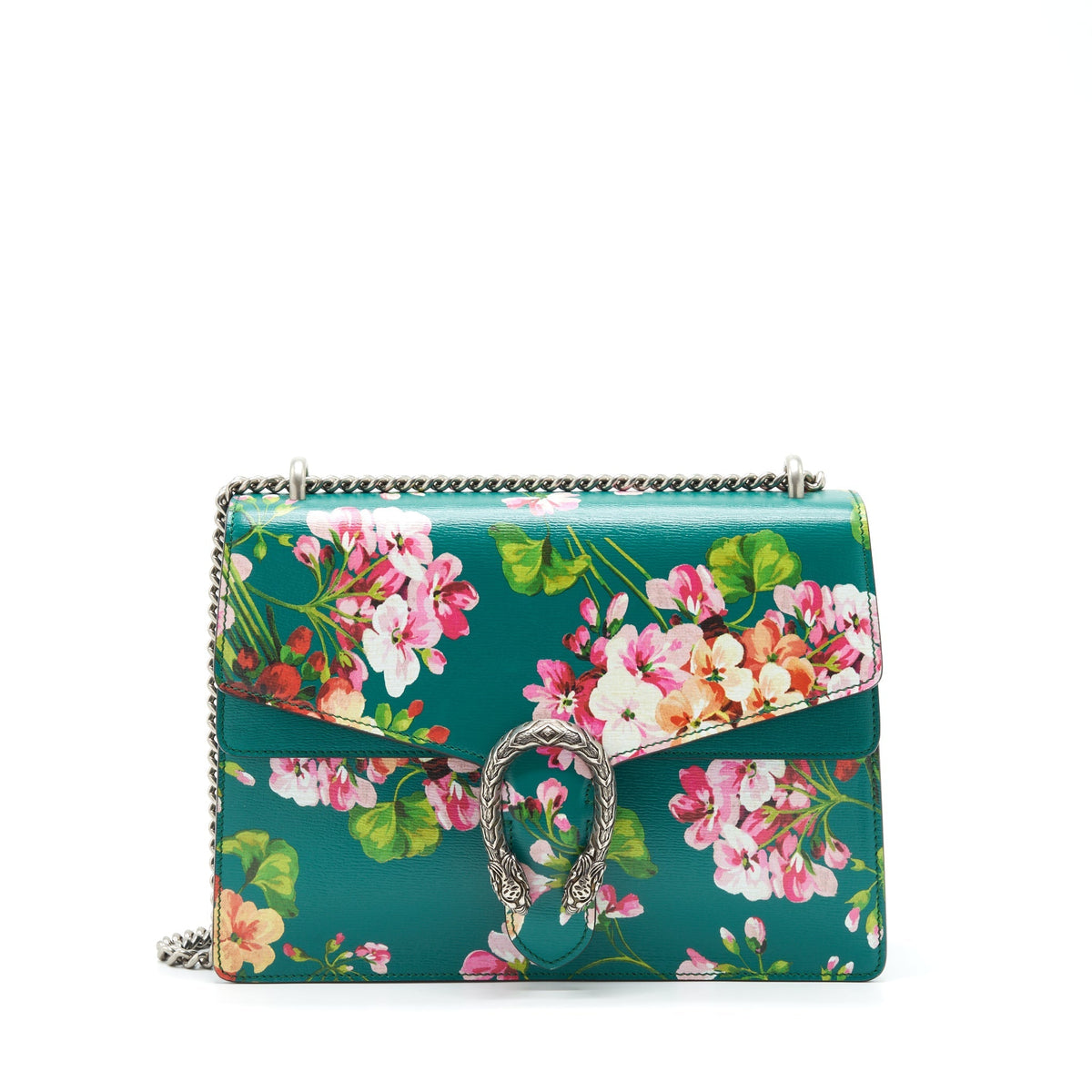 GUCCI DIONYSUS LARGE SHOULDER BAG FLOWER GREEN