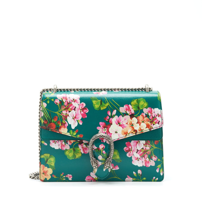GUCCI DIONYSUS LARGE SHOULDER BAG FLOWER GREEN