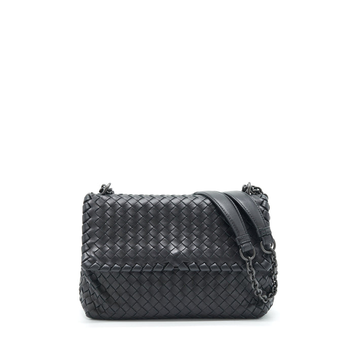 BOTTEGA VENETA OLYMPIA BAG BLACK WITH BLACK HARDWARE