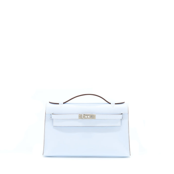 HERMES KELLY POCHETTE SWIFT T0 BLUE BRUME SHW