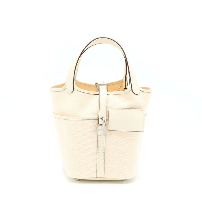 HERMES PICOTIN CARGO 18 SWIFT/TOILE CANVAS ECRU NATA SHW