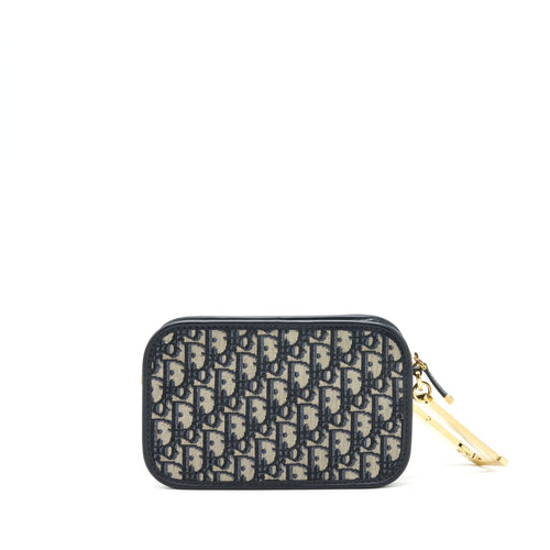 DIOR DIORQUAKE POUCH BLUE OBLIQUE CANVAS