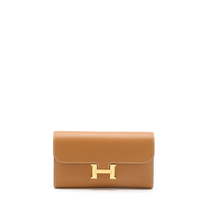 HERMES CONSTANCE LONG WALLET EPSOM GOLD GHW