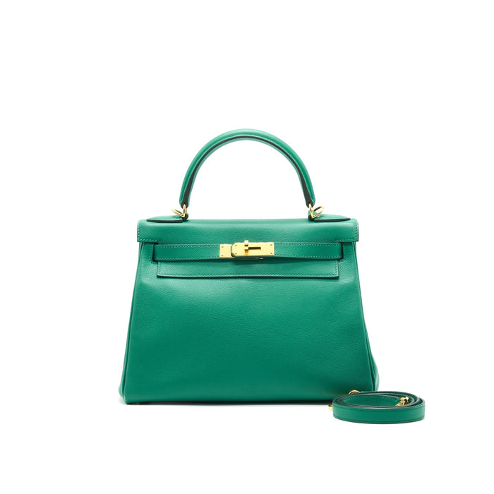 HERMES KELLY 28 EVERCOLOR U4 VERT VERTIGO GHW