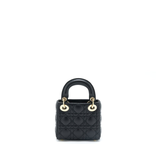 DIOR MICRO LADY DIOR LAMBSKIN BLACK GHW