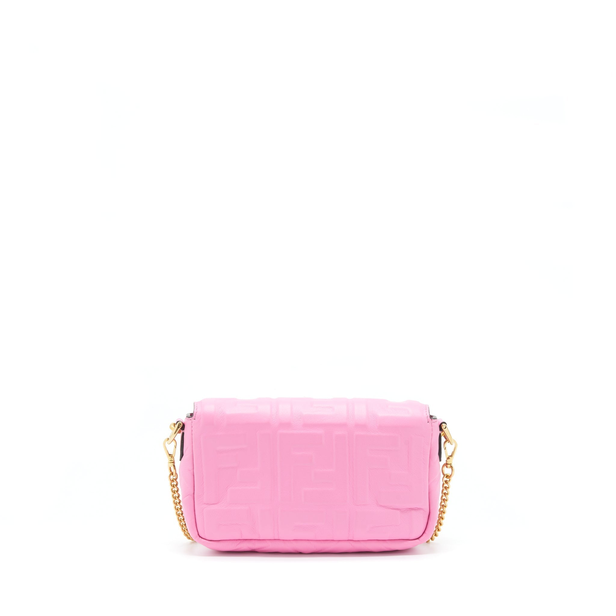 FENDI MINI BAGUETTE LAMBSKIN PINK GHW