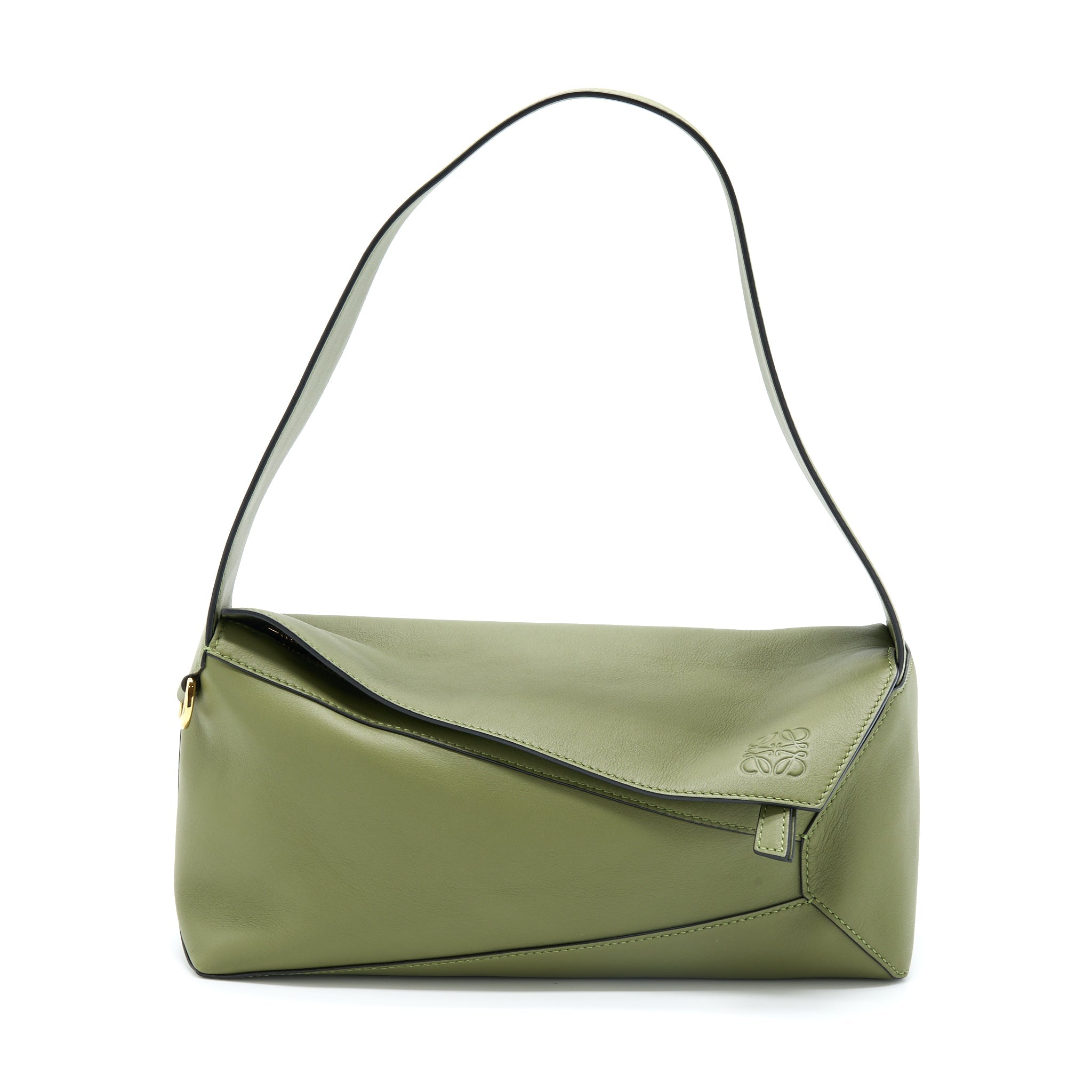 LOEWE PUZZLE HOBO BAG NAPA CALFSKIN AVOCADO GREEN GHW
