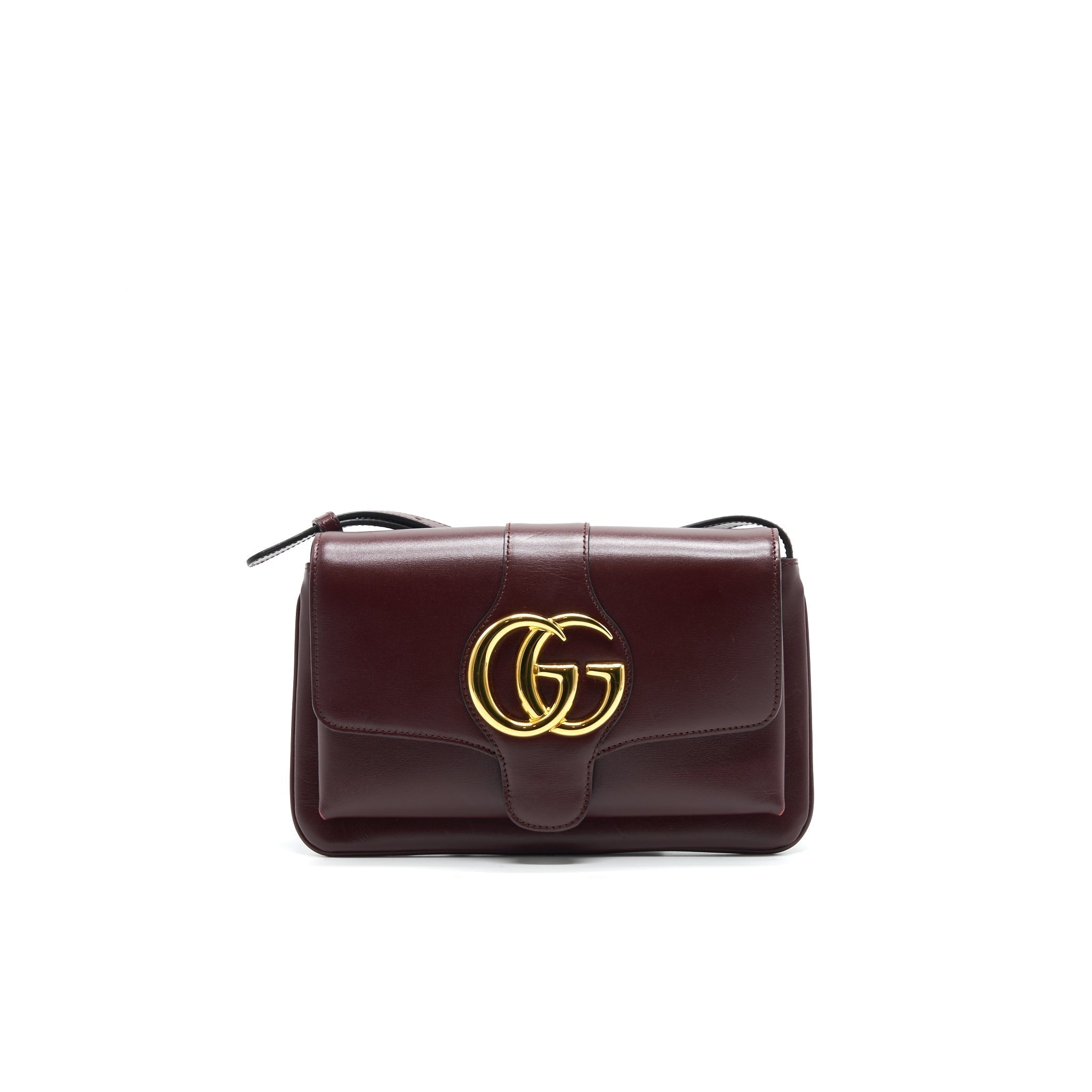 GUCCI ARLI SMALL SHOULDER BAG BURGUNDY WITH GHW