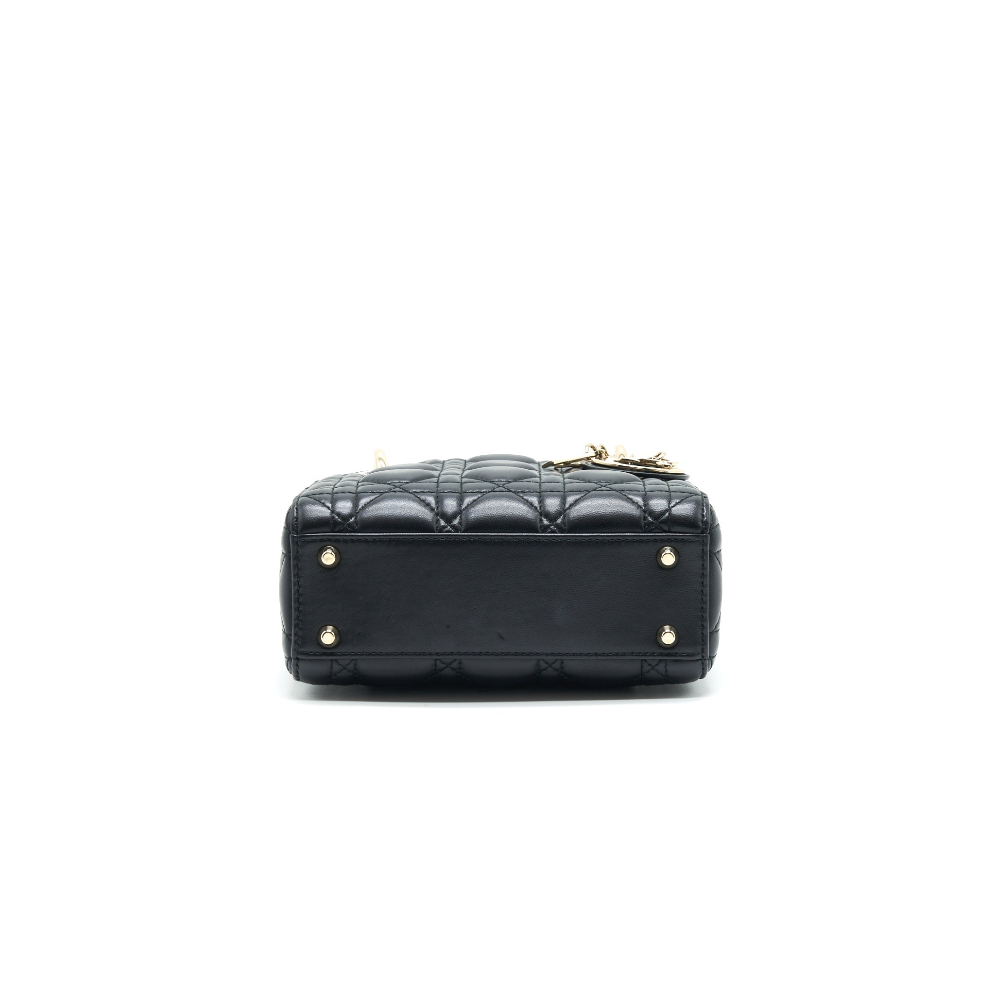 DIOR MINI LADY DIOR LAMBSKIN BLACK WITH GHW