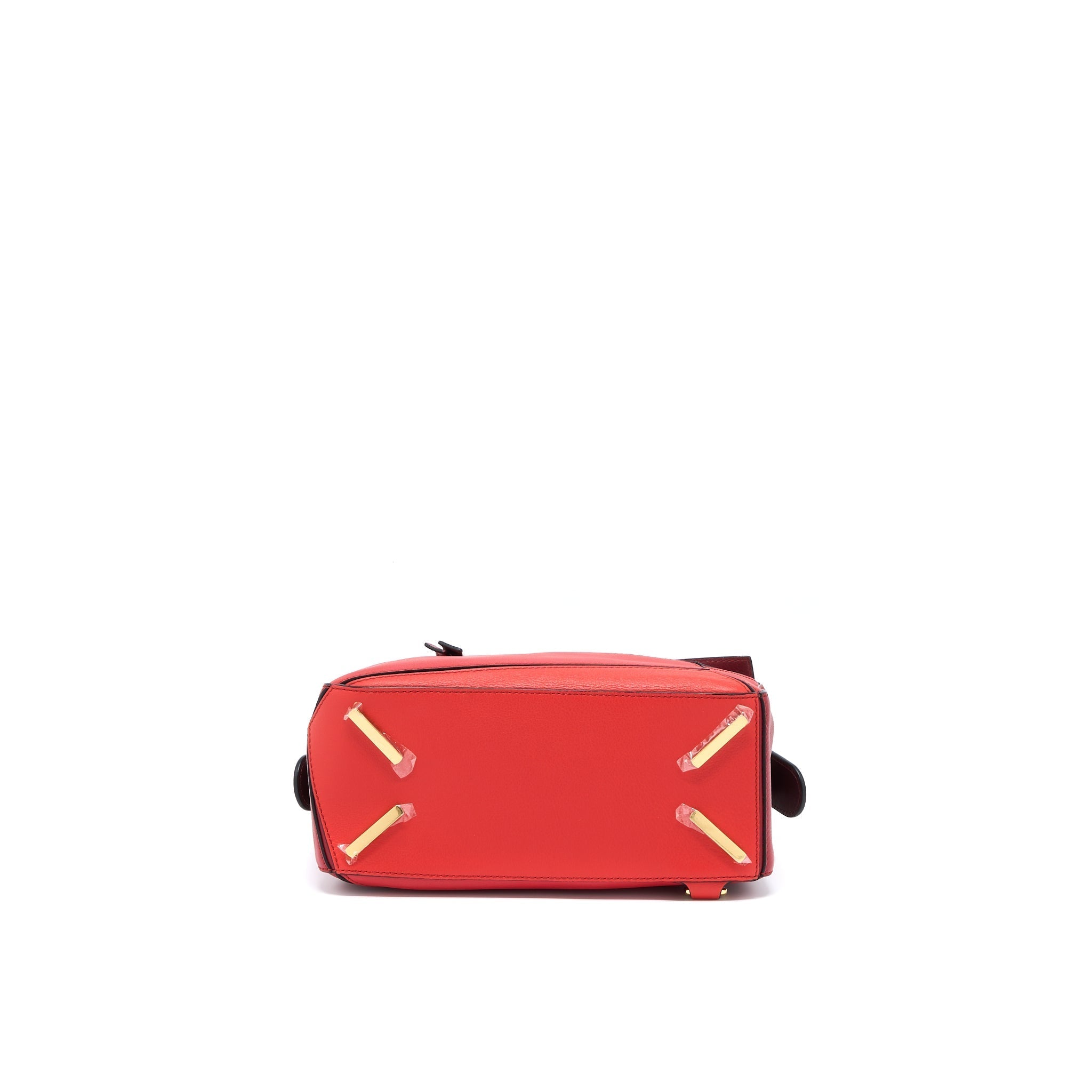 LOEWE SMALL PUZZLE BAG CALFSKIN COLOURBLOCK RED GHW
