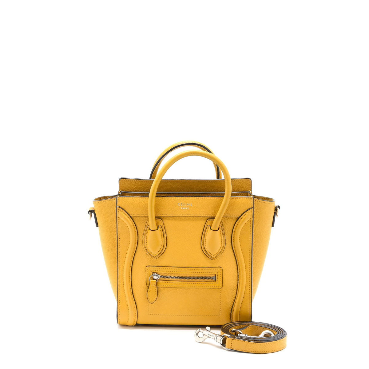 CELINE NANO LUGGAGE BAG CALFSKIN YELLOW SHW