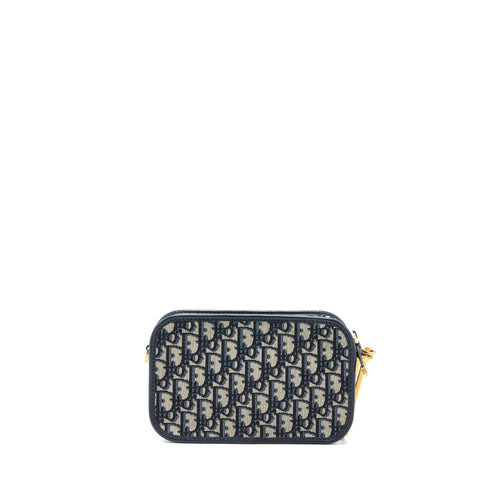 DIOR DIORQUAKE POUCH BLUE OBLIQUE CANVAS WITH AN EXTRA STRAP