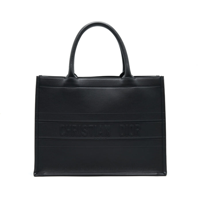 DIOR SMALL LEATHER BOOK TOTE SO BLACK