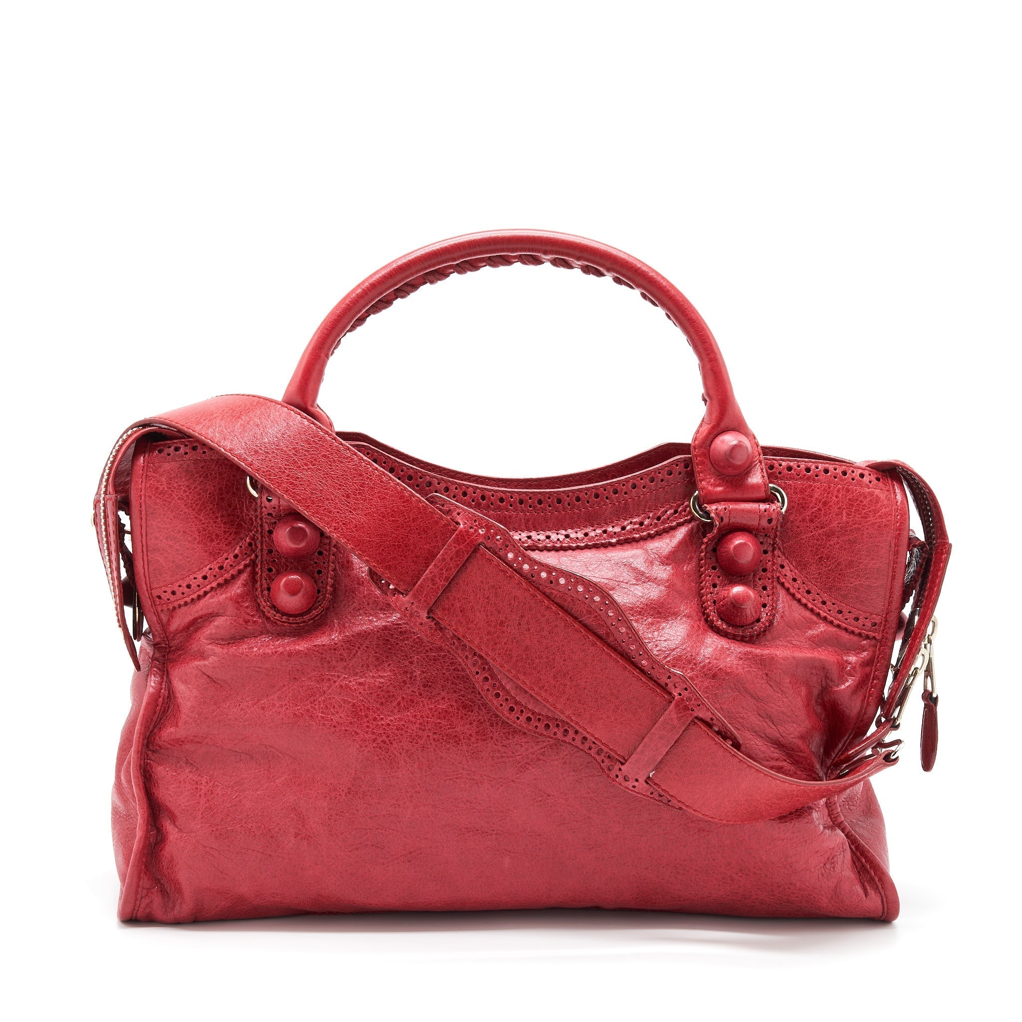 BALENCIAGA GIANT CITY BAG RED SHW
