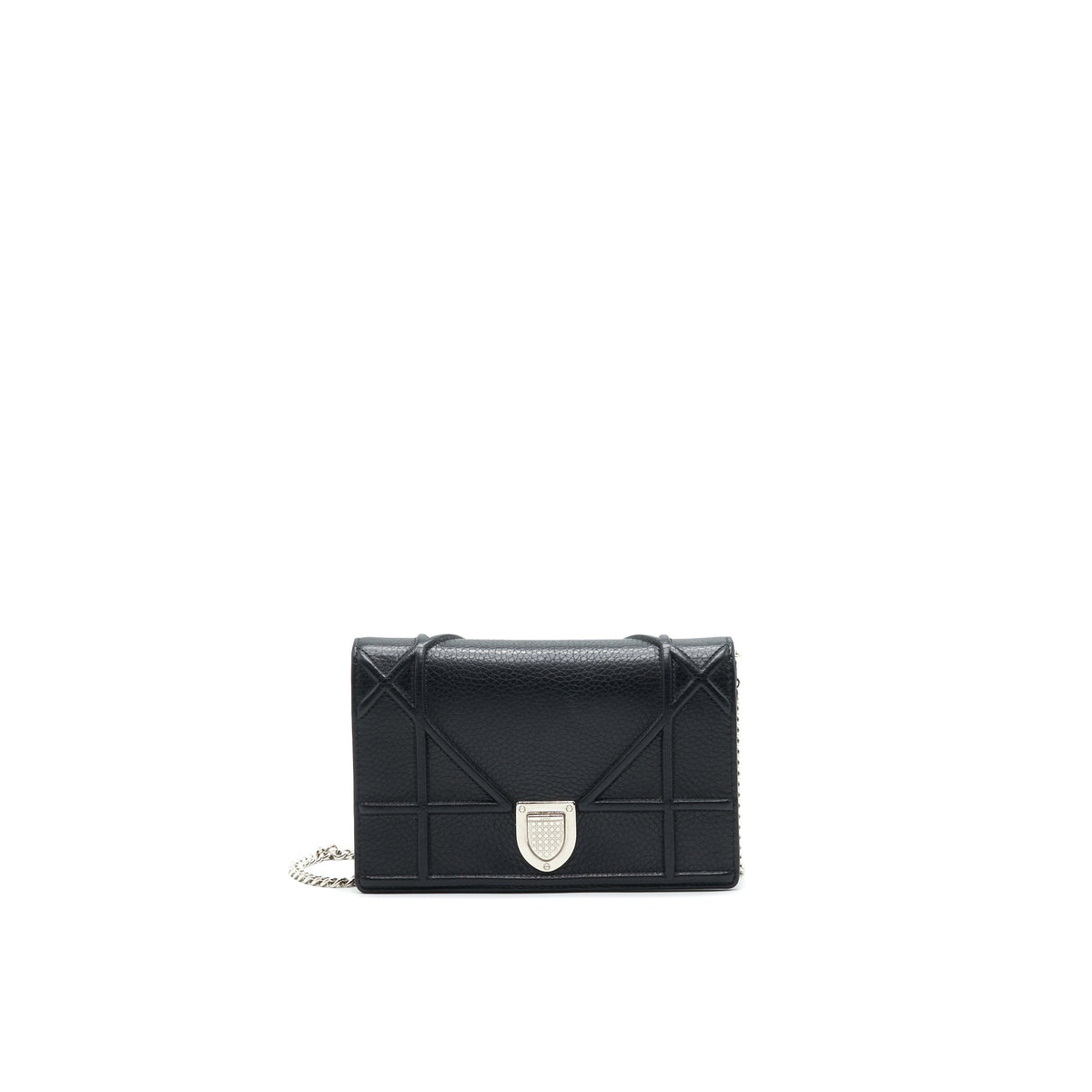 DIOR DIORAMA WALLET ON CHAIN BLACK WITH SHW