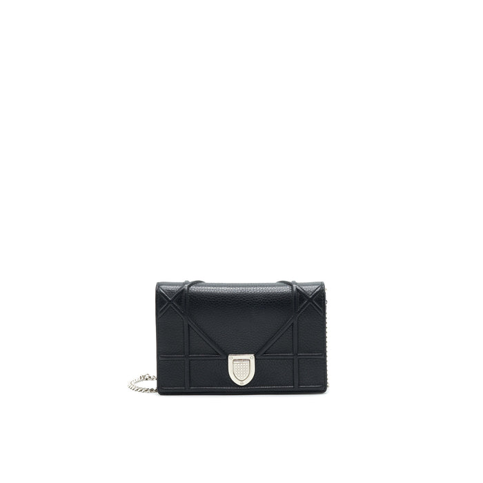 DIOR DIORAMA WALLET ON CHAIN BLACK WITH SHW