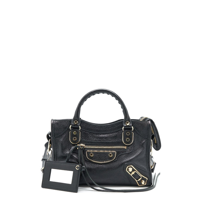 BALENCIAGA MINI CITY BAG BLACK GHW